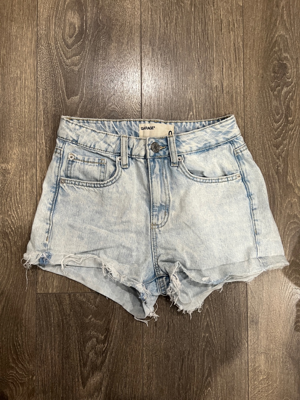 Garage light denim high waisted mom shorts - size 0